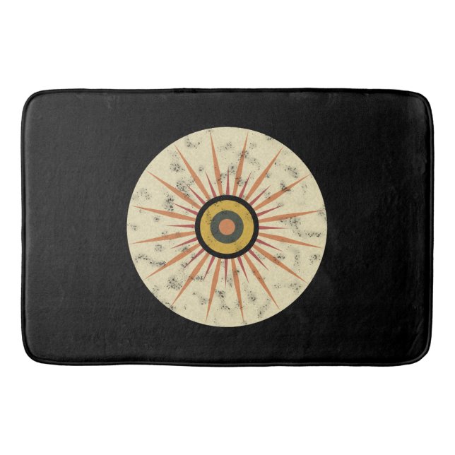 Tapis De Bain Conception de soleil levant rétro boho (Devant)