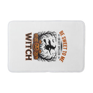 Tapis De Bain Conception de sorcière d'Halloween Sois doux ou so