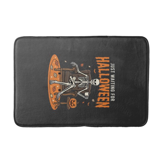 Tapis De Bain Conception de squelette pour Halloween en attendan (Devant)