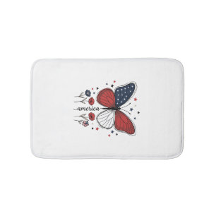 Tapis De Bain Conception de T-shirt vintage papillon patriotique