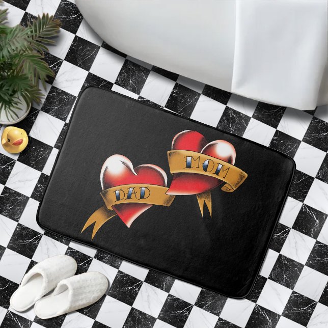Tapis De Bain Conception de tatouage de bannière traditionnelle  (Créateur téléchargé)