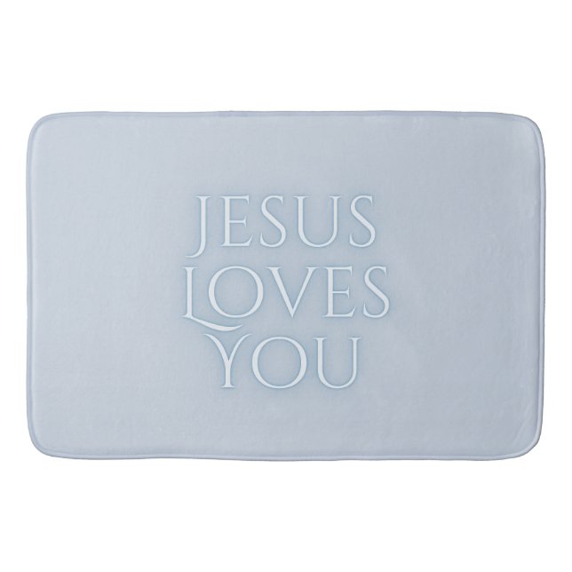 Tapis De Bain Conception de typographie chrétienne Jésus aime  (Devant)