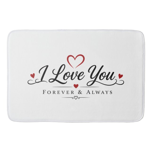 Tapis De Bain Conception de typographie Je t'aime (Devant)