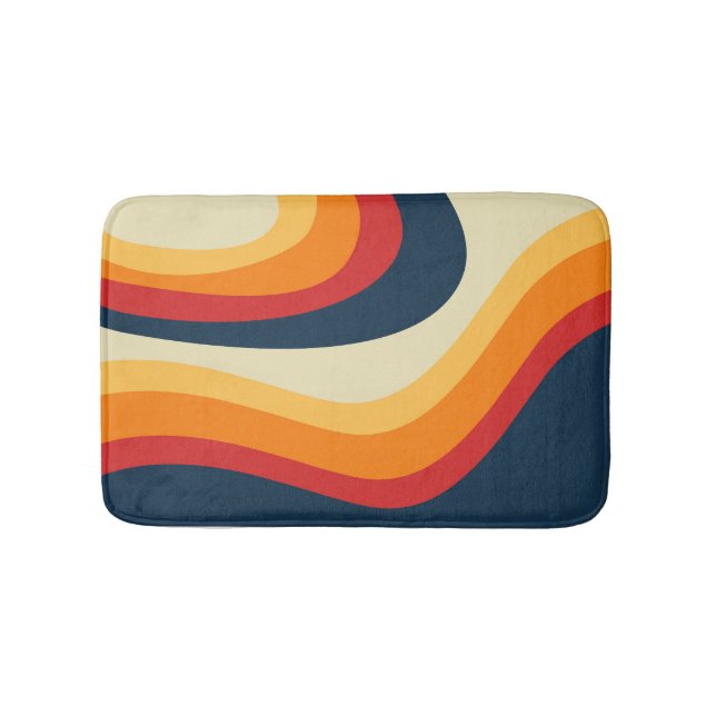 Tapis De Bain Conception de vagues de style rétro Abstrait (Devant)