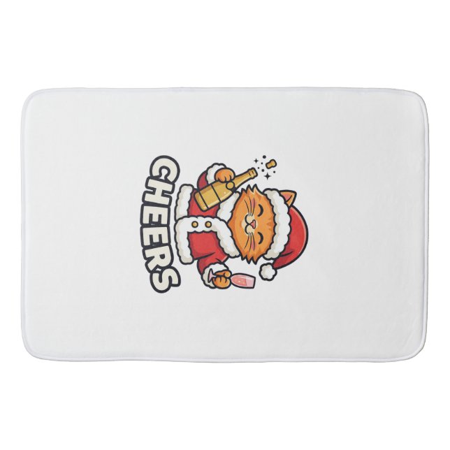 Tapis De Bain Conception de vecteur de chat de Noël Cheers (Devant)