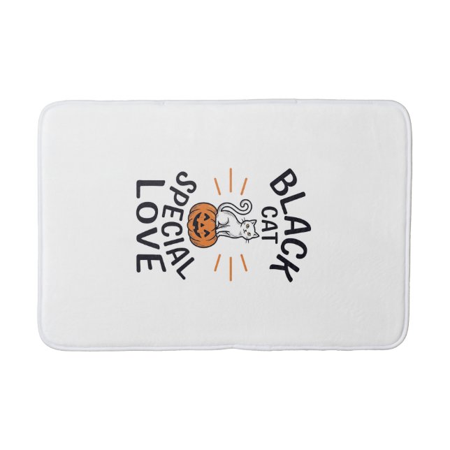 Tapis De Bain Conception de vecteur de chat noir d'amour spécial (Devant)
