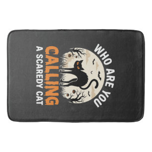 Tapis De Bain Conception de vecteur de chat noir drôle d'Hallowe