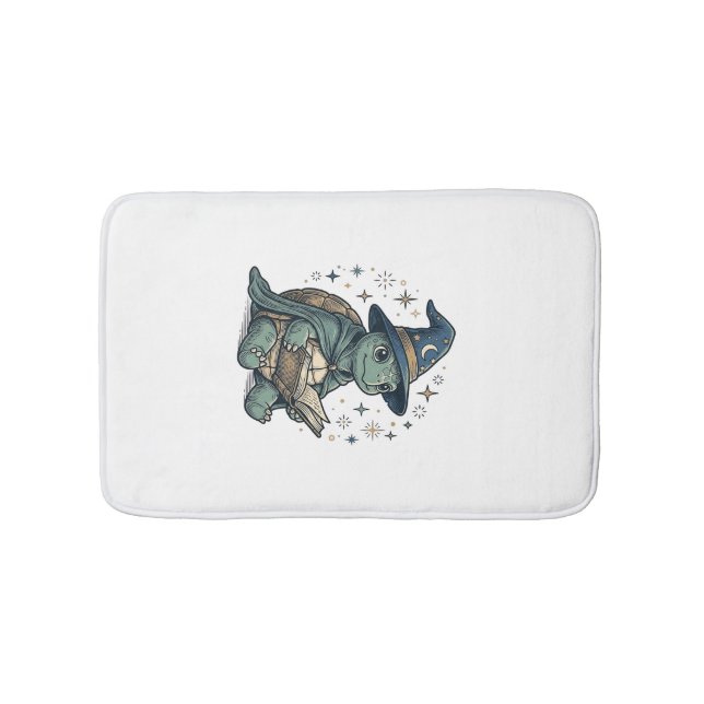 Tapis De Bain Conception de vecteur de magicien de tortue mignon (Devant)
