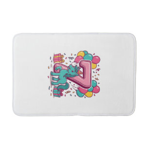 Tapis De Bain Conception de vecteur de poney mignon de fête d'an