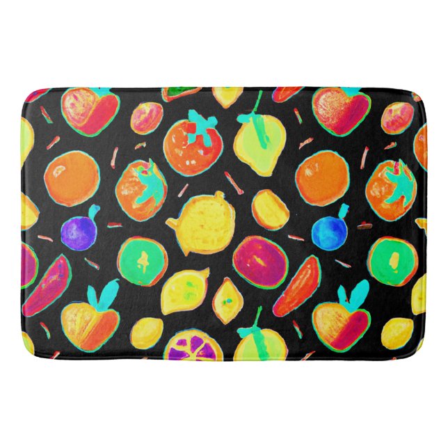 Tapis De Bain Conception de vision de néon fruité (Devant)