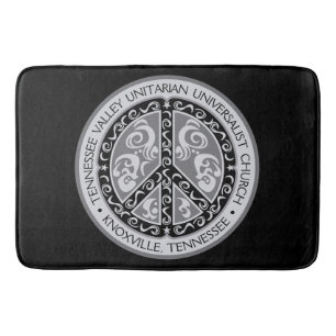 Tapis De Bain Conception des signes de paix en noir et blanc