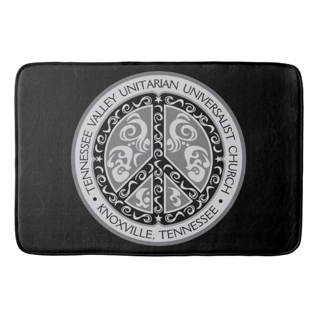 Tapis De Bain Conception des signes de paix en noir et blanc (Devant)