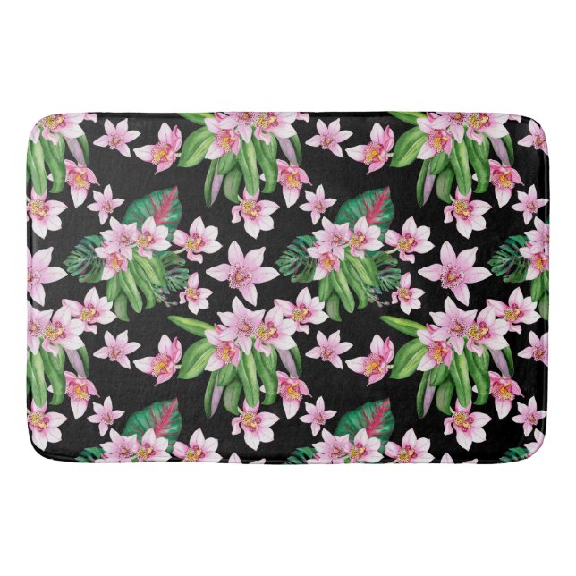 Tapis De Bain Conception d'orchidées à l'aquarelle 27  (Devant)