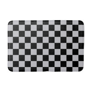 Tapis De Bain Conception du Motif du vérificateur gris cendré