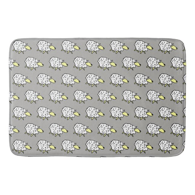 Tapis De Bain Conception du troupeau de moutons sur un (Devant)