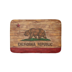 Tapis De Bain Conception en bois vintage de drapeau de