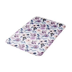 Tapis De Bain Conception florale délicate avec feuilles de lavan
