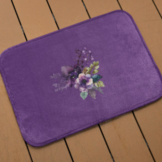Tapis De Bain Conception florale violette violet