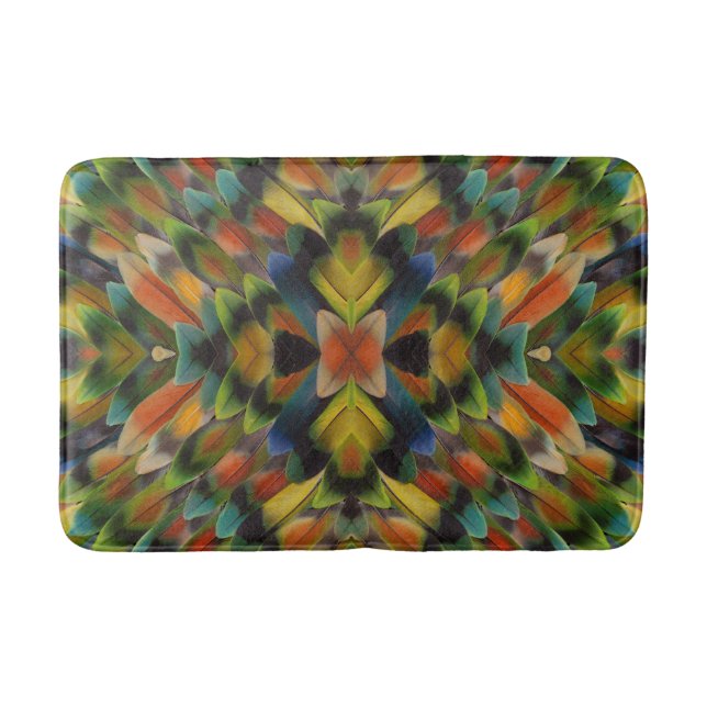 Tapis De Bain Conception fractale des plumes de l'inséparable (Devant)