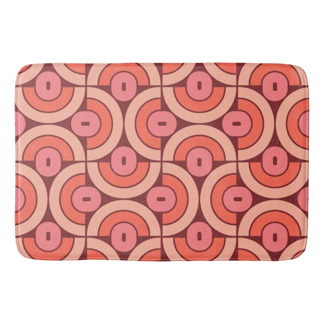Tapis De Bain Conception géométrique rétro style années 70 (Devant)
