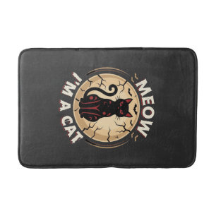 Tapis De Bain Conception graphique de chat Meow Halloween_1