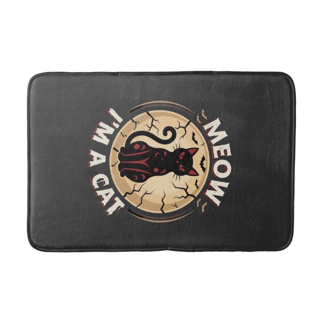 Tapis De Bain Conception graphique de chat Meow Halloween_1 (Devant)