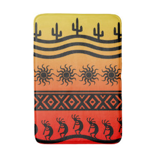 Tapis De Bain Conception Kokopelli de sud-ouest de cactus de Sun