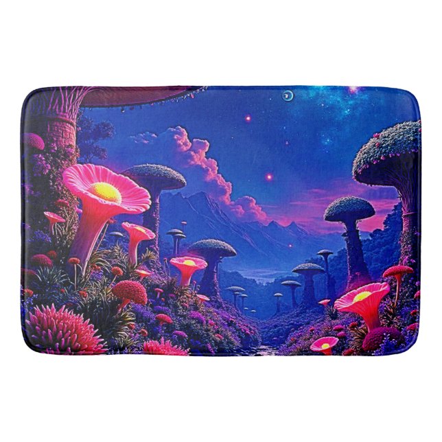 Tapis De Bain Conception nocturne de la forêt de champignons enc (Devant)
