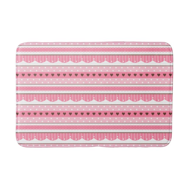 Tapis De Bain Conception rose-clair mignonne et Girly de motif (Devant)