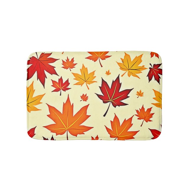 Tapis De Bain Conception sans couture de feuillage d'automne (Devant)