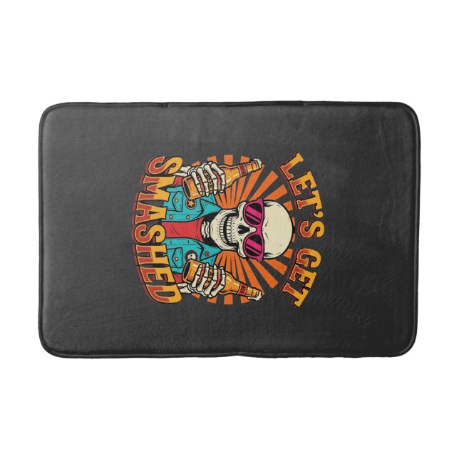 Tapis De Bain Conception squelette de bière écrasée Halloween dr (Devant)