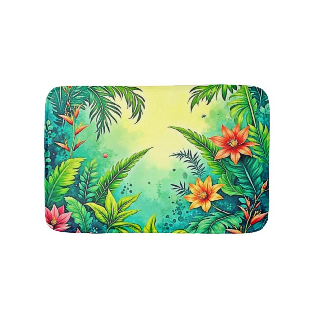 Tapis De Bain Conception Tropical Jungle Lush Paradise (Devant)
