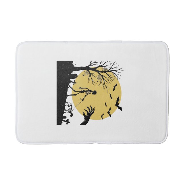 Tapis De Bain Conception vectorielle de chien squelette de Hallo (Devant)