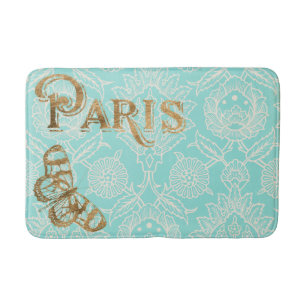 Tapis De Bain Conception vintage d'or de Paris