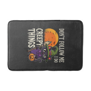 Tapis De Bain Conceptions de chat de sorcière d'Halloween de cho