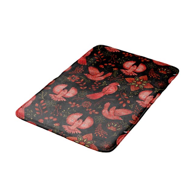 Tapis De Bain Conceptions de motifs floraux et feuillus vibrants (Angle)