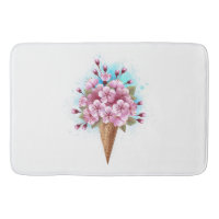 Cône rose Sakura crème glacée gaufre