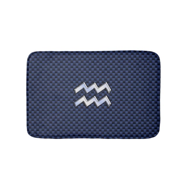 Tapis De Bain Connexion Aquarius moderne en fibre de carbone ble (Devant)