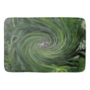 Tapis De Bain Cool Abstrait Retro Chartreuse Green Floral Swirl