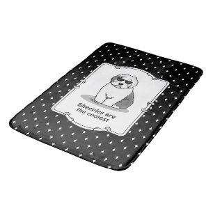 Tapis De Bain Cool Vieux Chien à mouton anglais (Grey 1) Mignonn