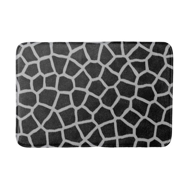 Tapis De Bain Copie noire et blanche de girafe (Devant)