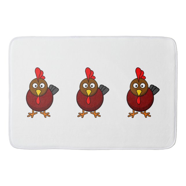 Tapis De Bain Coq de dessin animé  (Devant)