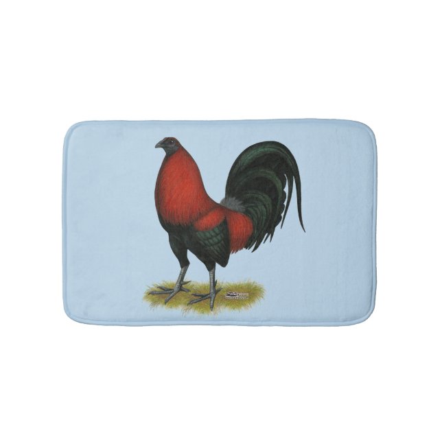 Tapis De Bain Coq Rouge Noir BB Américain (Devant)