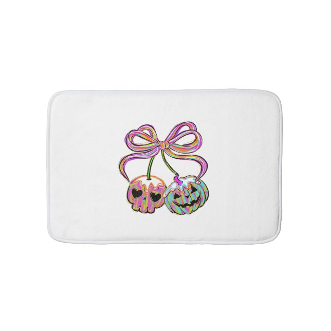 Tapis De Bain Coquette Citrouille cerises Halloween (Devant)