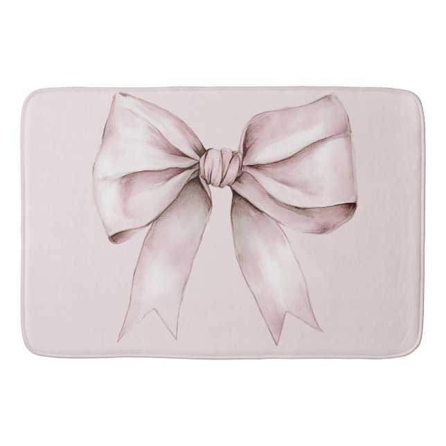 Tapis De Bain Coquette esthétique arc rose Nom personnalisé (Devant)