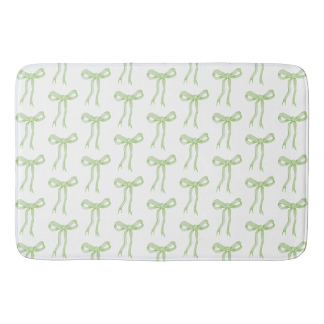 Tapis De Bain Coquette Green Bow Ribbon Girl (Devant)