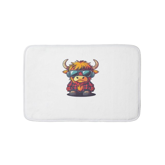 Tapis De Bain Coquette Highland Cow Bubblegum Tshirt Design, Hol (Devant)