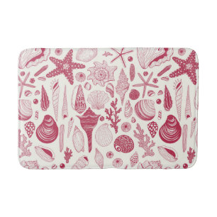 Tapis De Bain Coquillages à Viva Magenta - Couleur de l'année 20