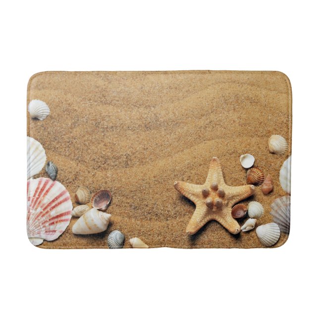 Tapis De Bain Coquillages et Starfish sur la plage (Devant)