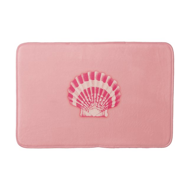 Tapis De Bain Coquillages marins - nuances de corail rose (Devant)